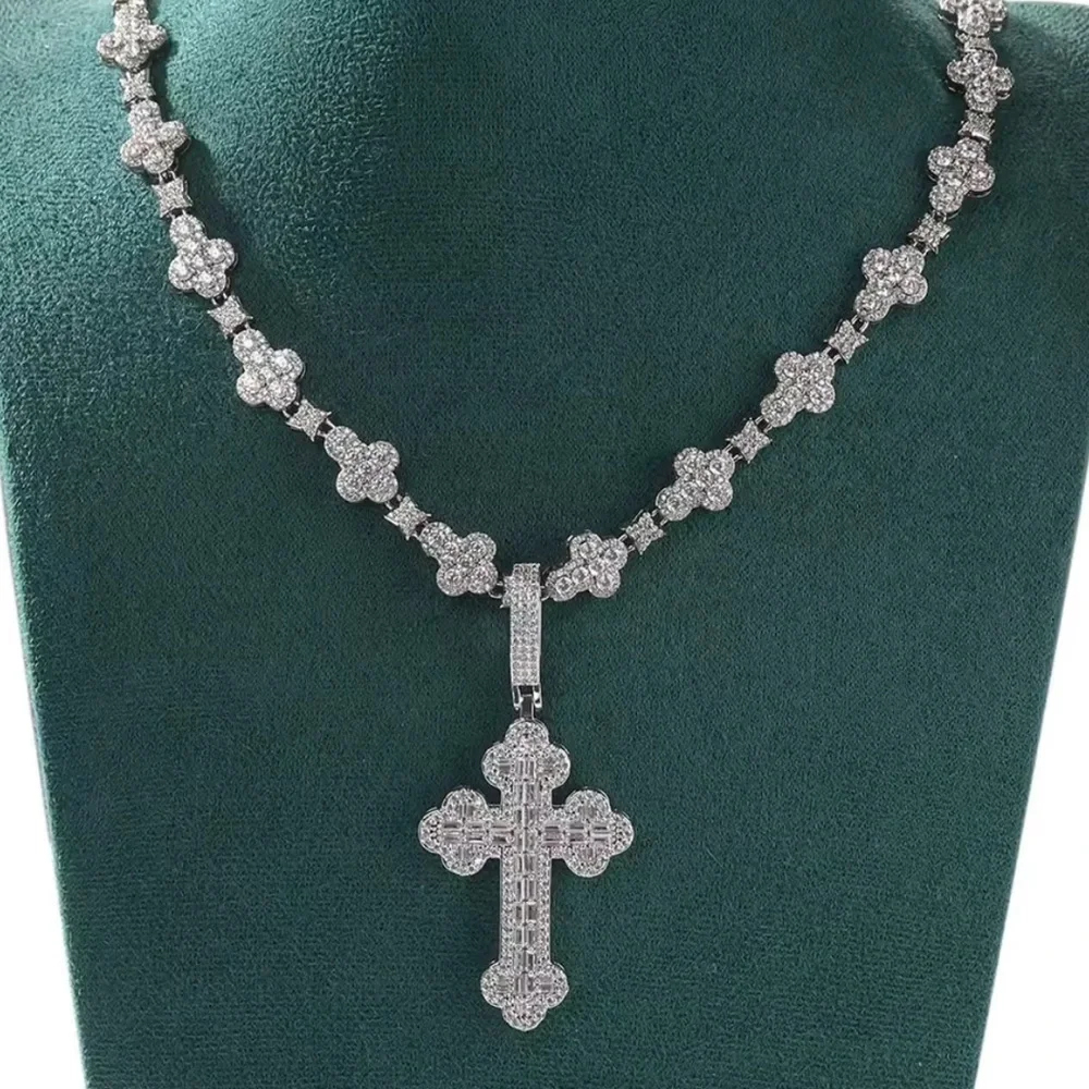 Silver Cross Necklace 18inch